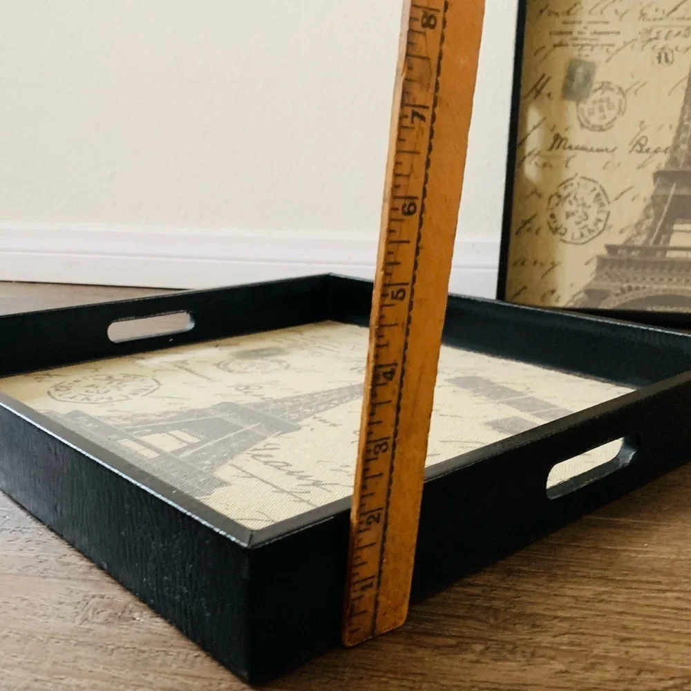 Eiffel Tower Vintage Black and Tan set of trays